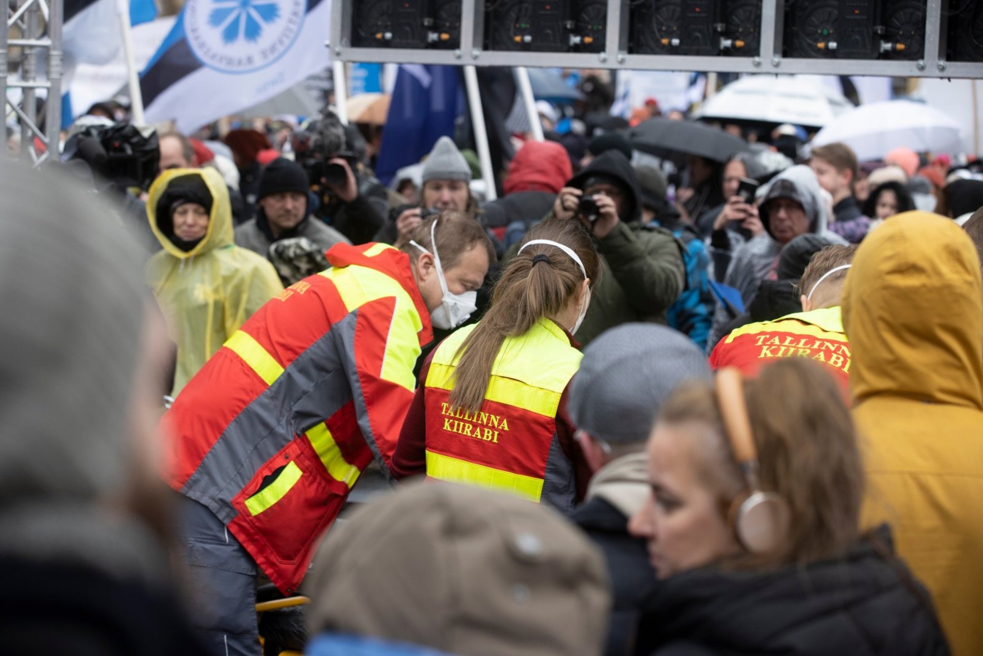 Протесты против принудительной вакцинации в Эстонии. 