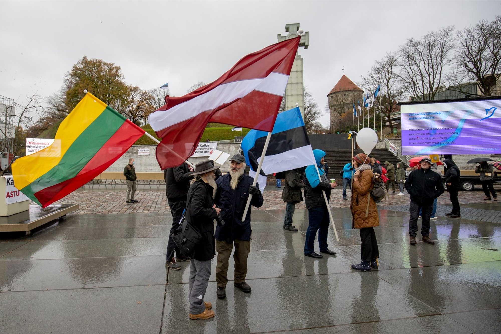 Протесты против принудительной вакцинации в Эстонии. 